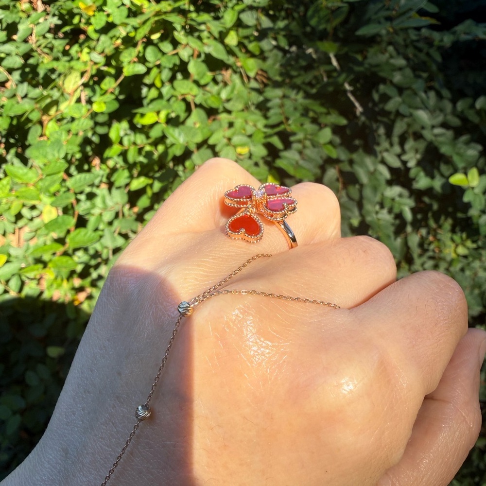 Red Stone Gold Plated Ring - Picture 9 of 9